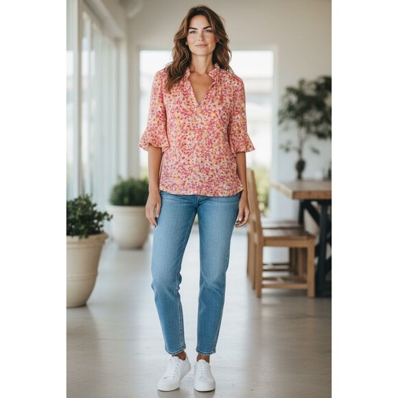 CECE Women Floral Pink Blouse 2X - Picture 1 of 6